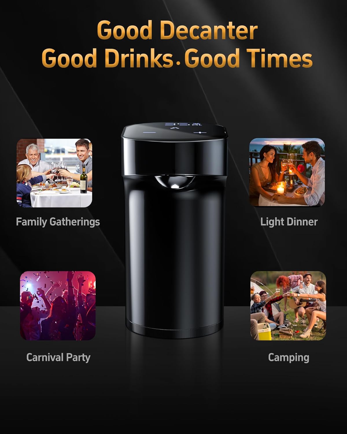 5-in-1 Smart Wine Decanter & Dispenser โ Electric Aerator