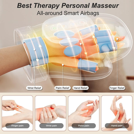 Hand Massager with Heat & Compression for Arthritis Relief