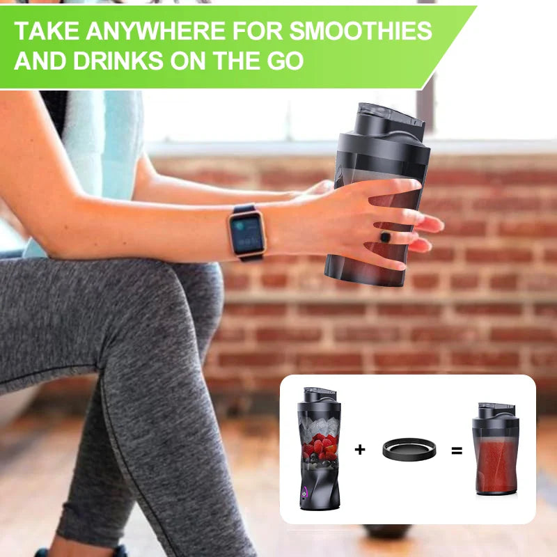 Portable Protein Shake Blender – USB Rechargeable 6-Blade