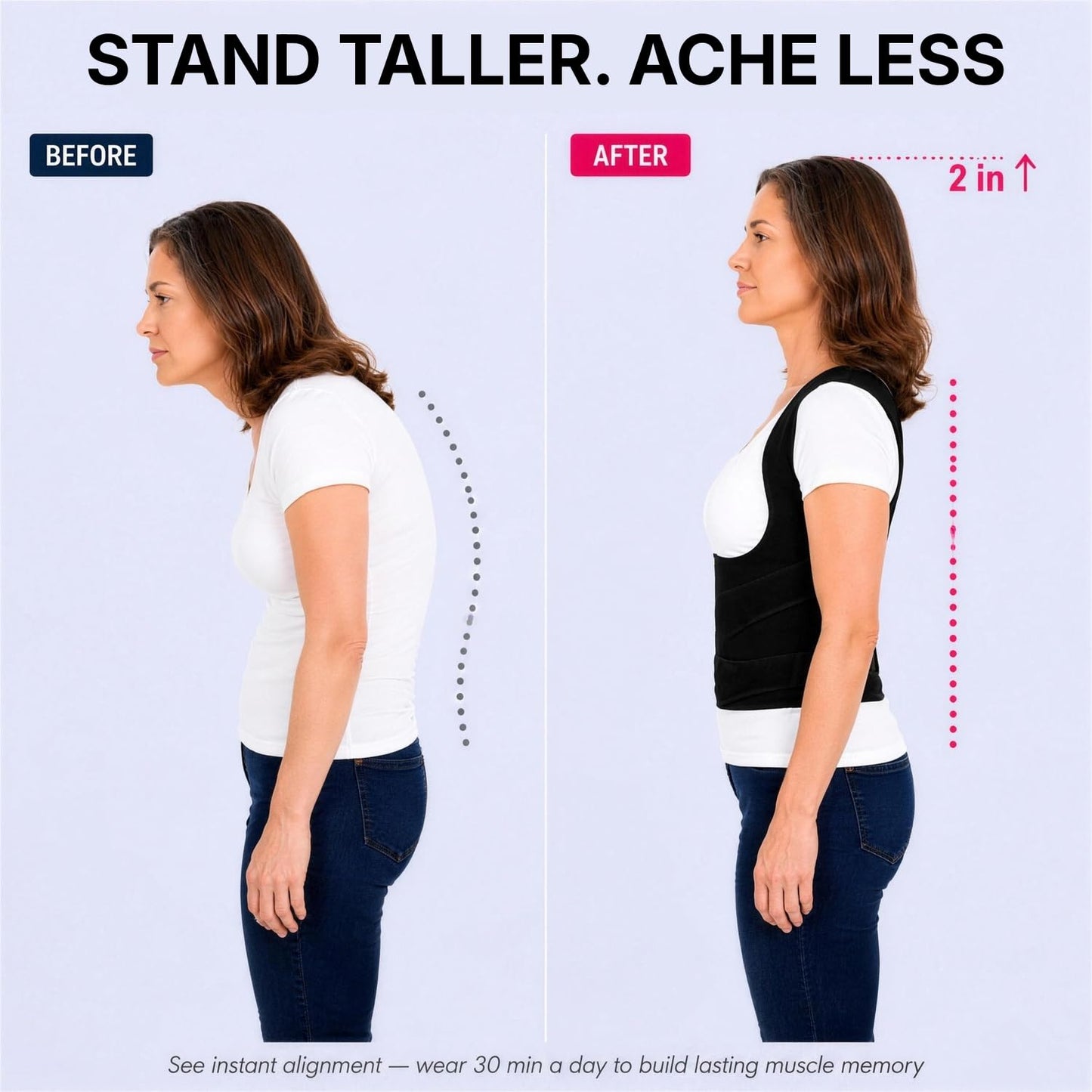Back brace shoulder straightener crossed strap design