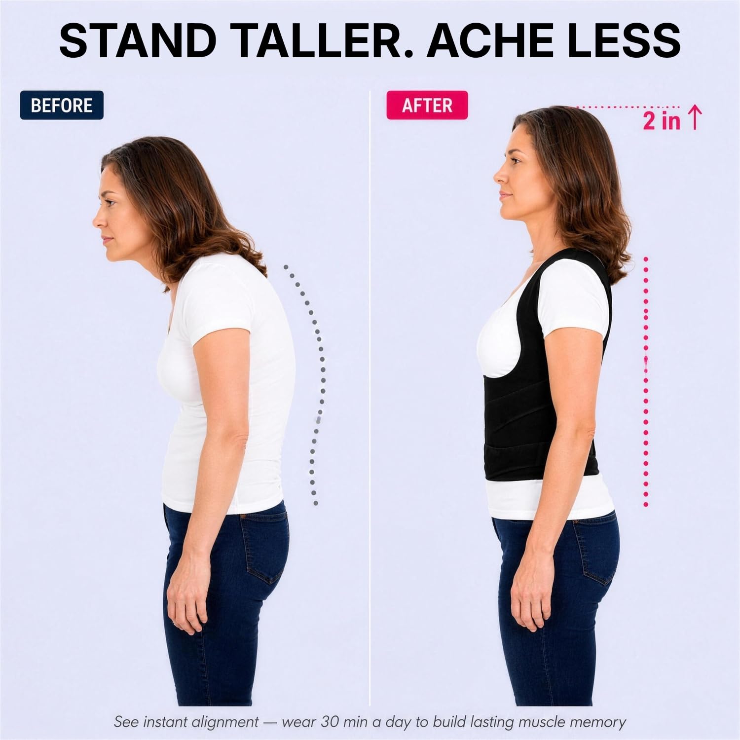 Back brace shoulder straightener crossed strap design