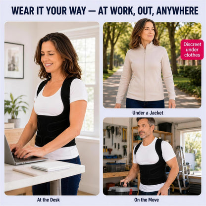 Breathable back support brace adjustable straps fit detail
