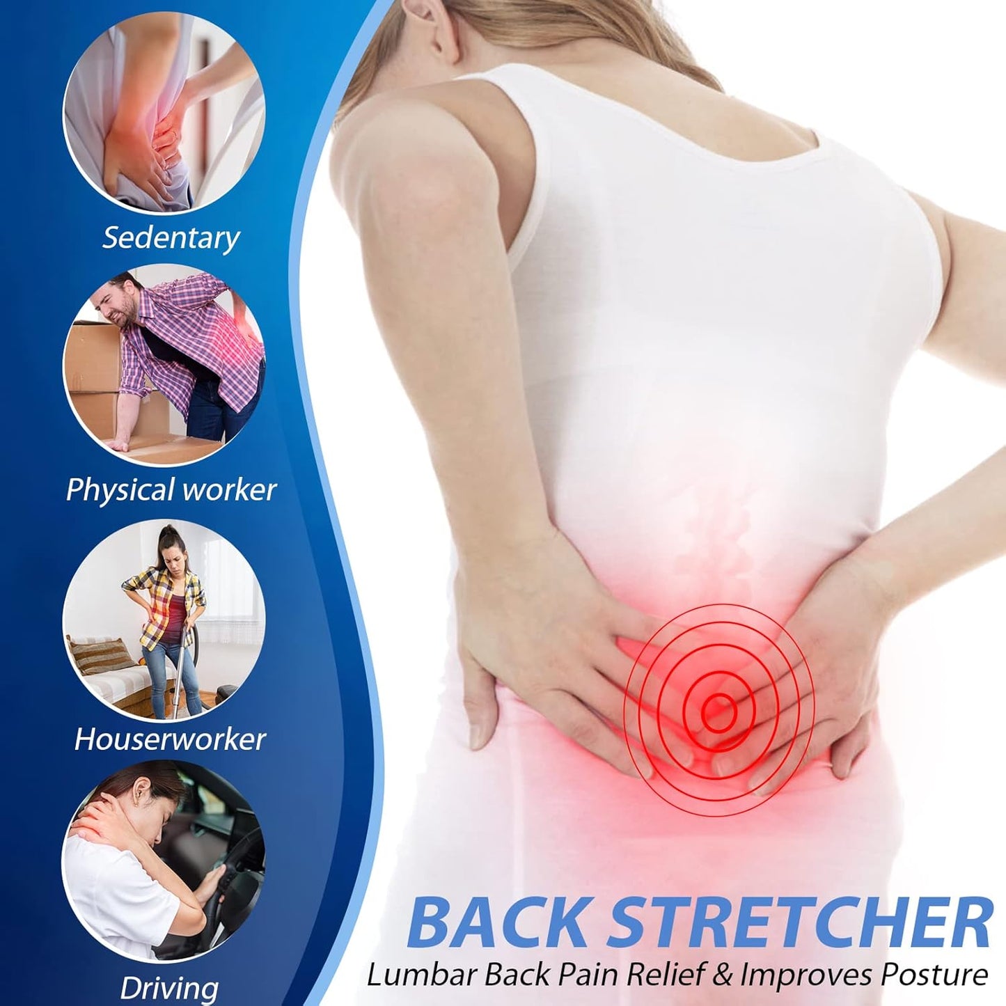 Back Stretcher Board – Adjustable Lumbar Stretching Device for Lower Back Relief