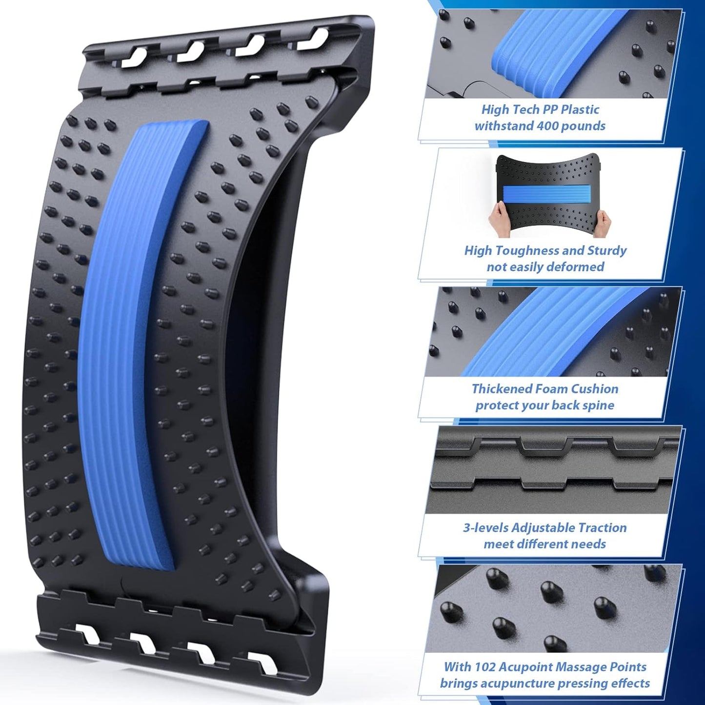 Back Stretcher Board – Adjustable Lumbar Stretching Device for Lower Back Relief