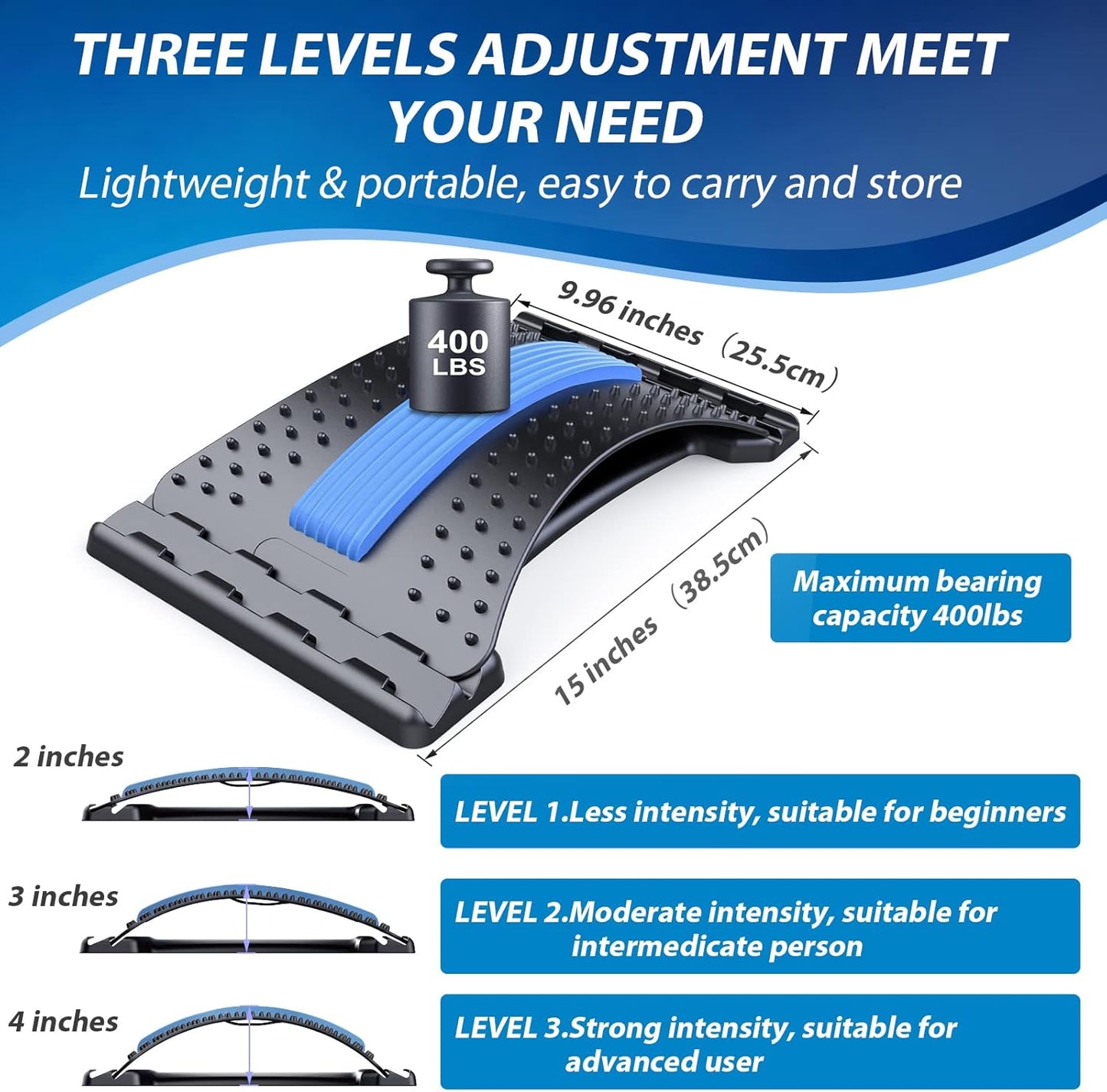 Back Stretcher Board – Adjustable Lumbar Stretching Device for Lower Back Relief