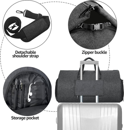 2-in-1 Convertible Garment Duffle Bag – Travel & Gym
