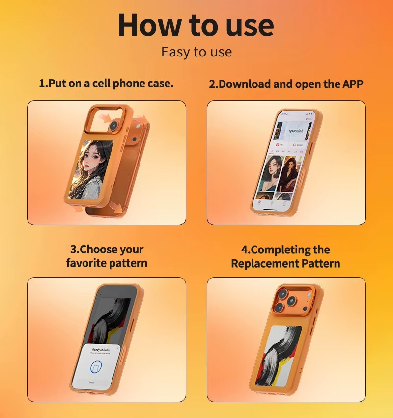 Smart E-Ink NFC Phone Case with Kickstand