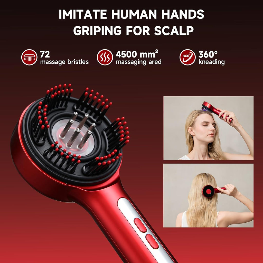 3-in-1 Scalp Massager & Hair Oil Applicator with Red Light Therapy