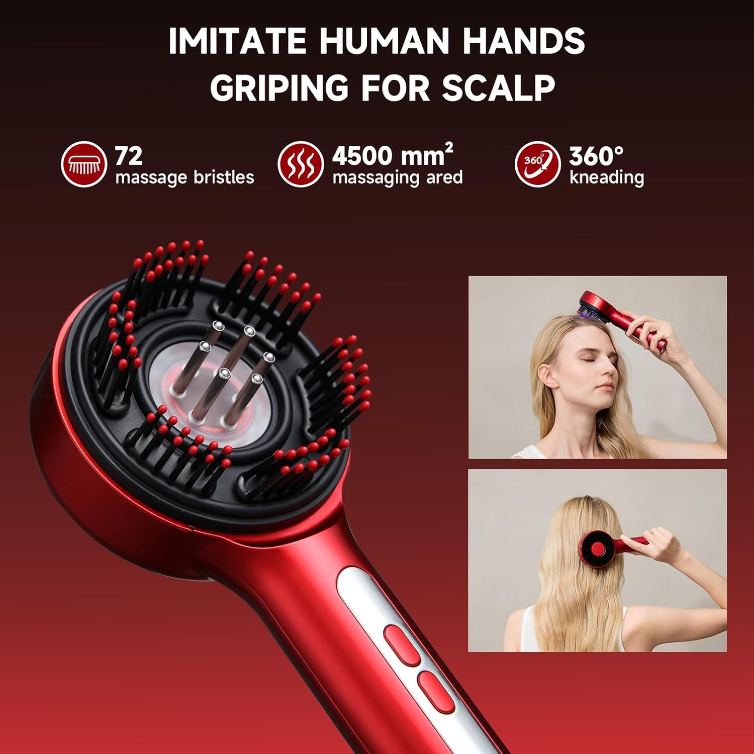 3-in-1 Scalp Massager & Hair Oil Applicator with Red Light Therapy