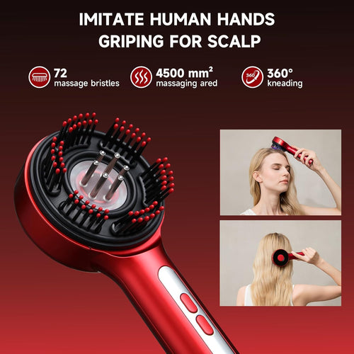 3-in-1 Scalp Massager & Hair Oil Applicator with Red Light Therapy