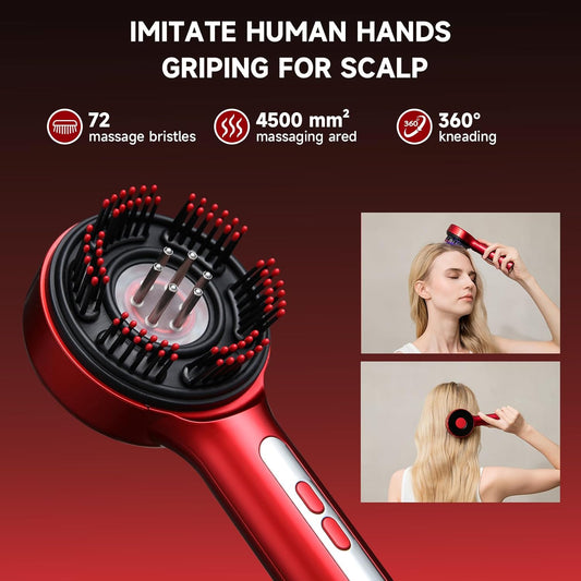 3-in-1 Scalp Massager & Hair Oil Applicator with Red Light Therapy – Electric | Hair Growth | Scalp Recovery