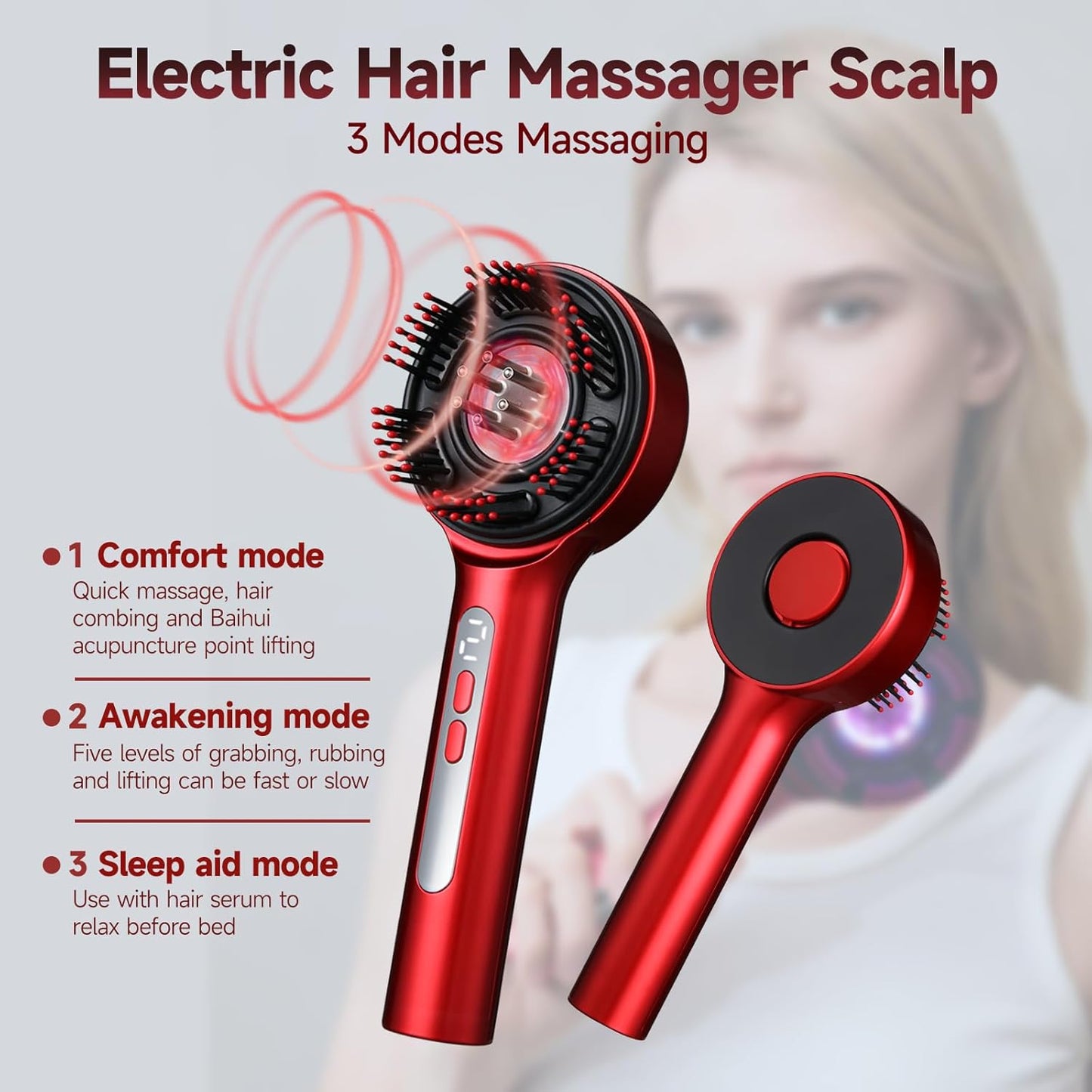 3-in-1 Scalp Massager & Oil Applicator with Light Therapy