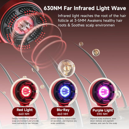 3-in-1 Scalp Massager & Oil Applicator with Light Therapy