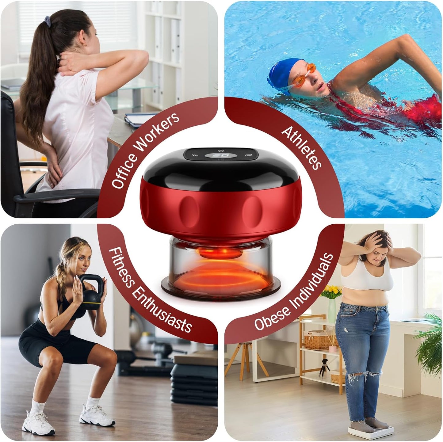 2 Pack Cupping Set, 7-in-1 Smart Cupping Therapy Massager. Red Light Cupping Therapy