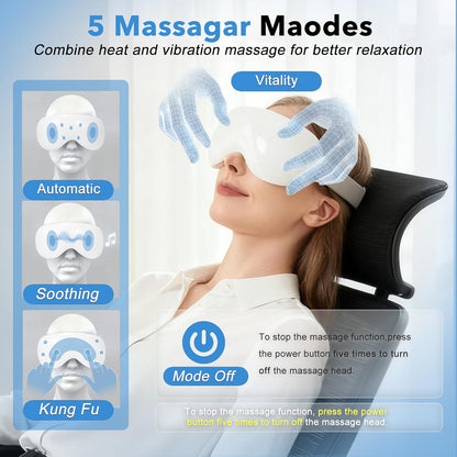 Cooling eye mask and massage comfort feature