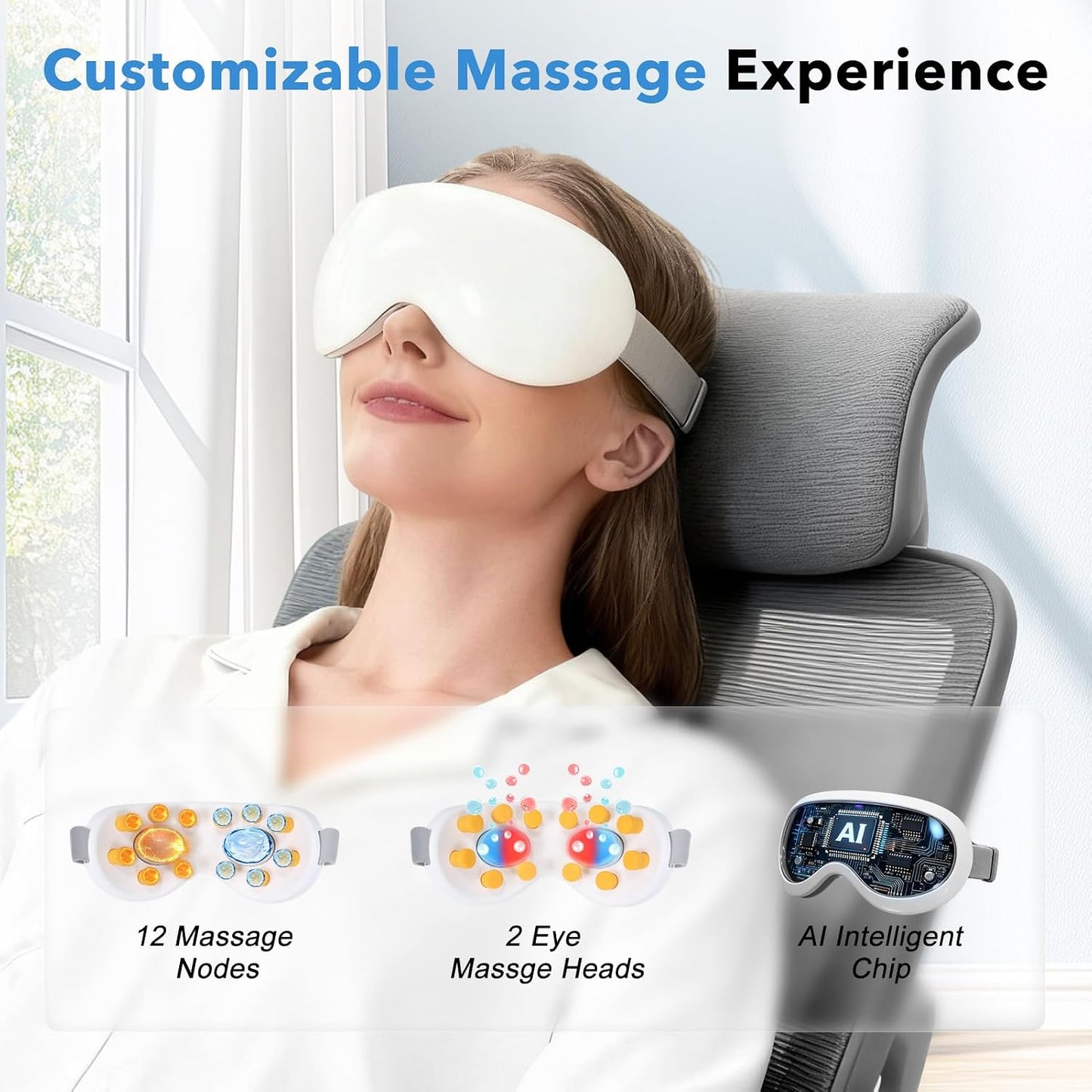 Portable eye massager for screen break self-care