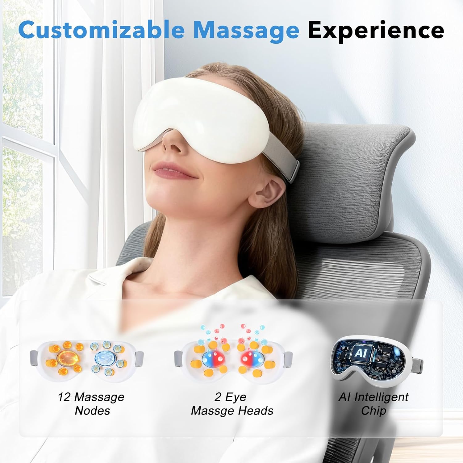 Portable eye massager for screen break self-care
