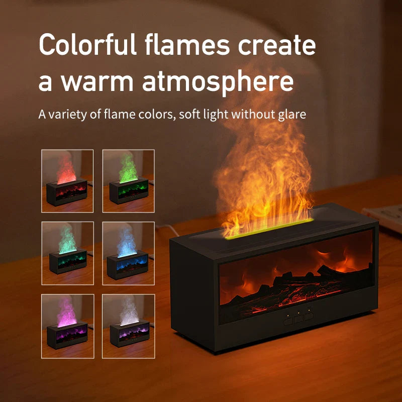 LumiFlame™ Fireplace Diffuser – 3-in-1 Flame Humidifier & Aromatherapy