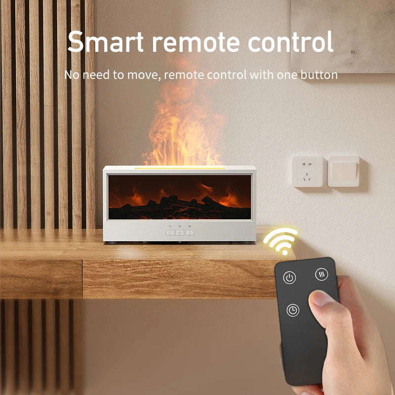 LumiFlame™ Fireplace Diffuser – 3-in-1 Flame Humidifier & Aromatherapy