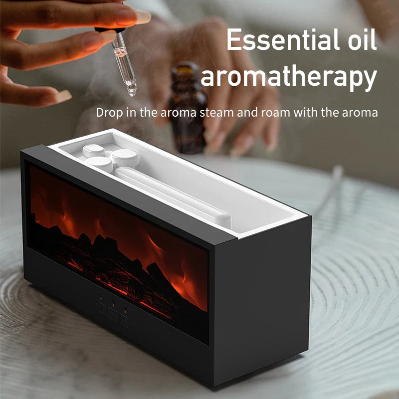 LumiFlame™ Fireplace Diffuser – 3-in-1 Flame Humidifier & Aromatherapy