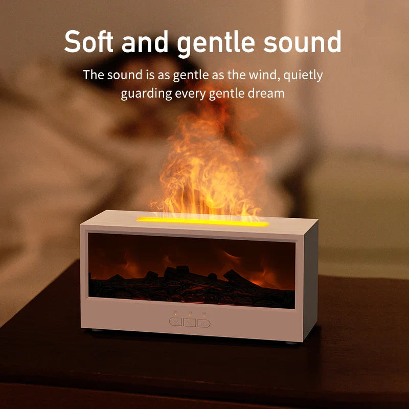 LumiFlame™ Fireplace Diffuser – 3-in-1 Flame Humidifier & Aromatherapy