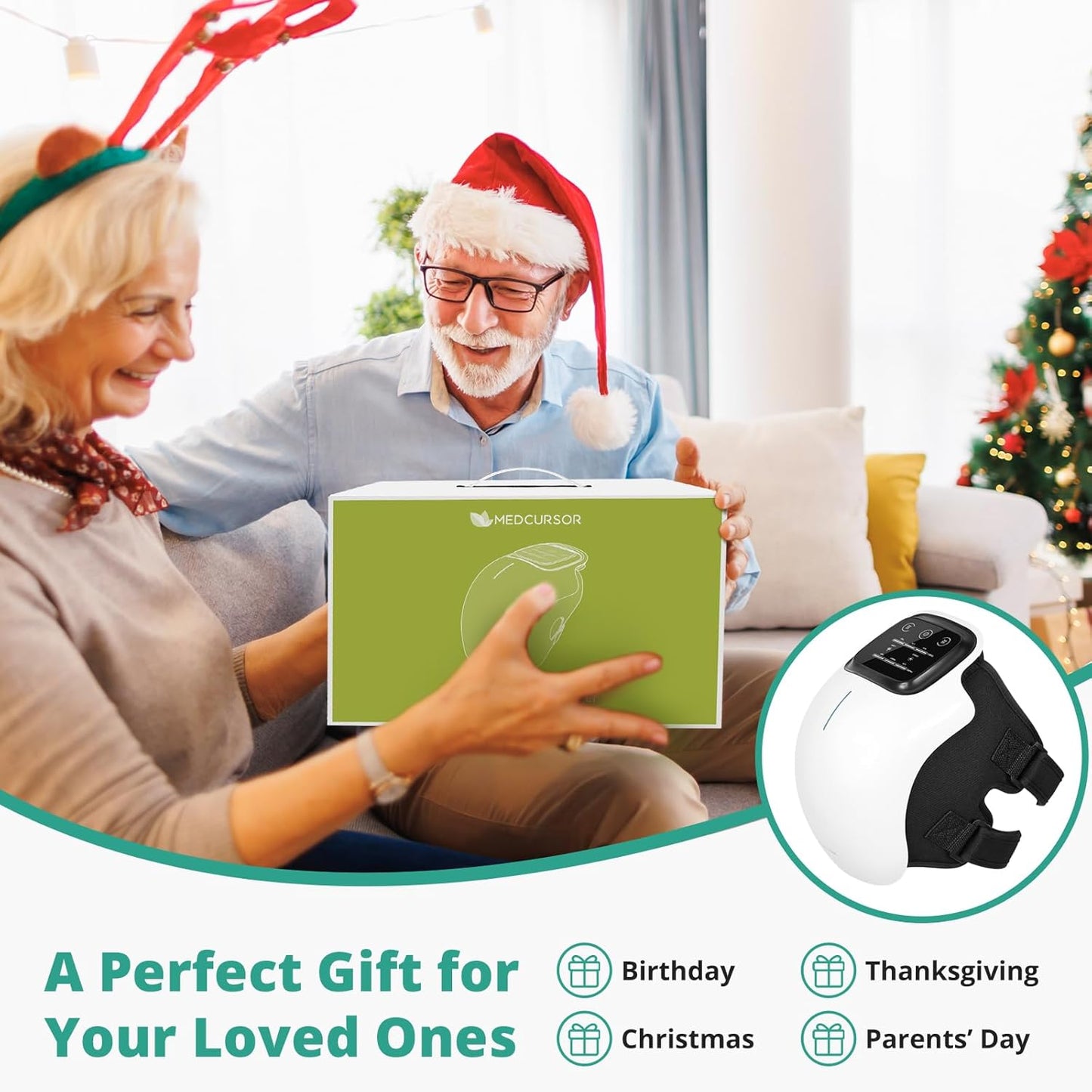 Heated Knee Massager – Air Compression Knee Brace with Heat for Joint Pain Relief