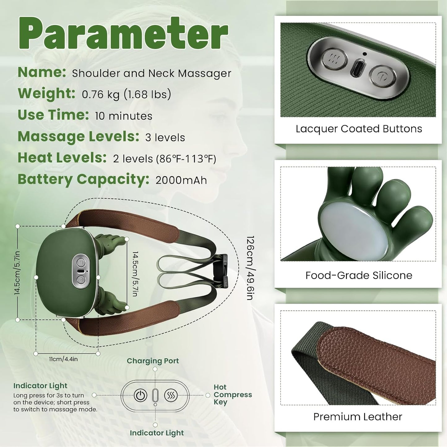 UNIVOZA heated neck and shoulder massager draped over the shoulders