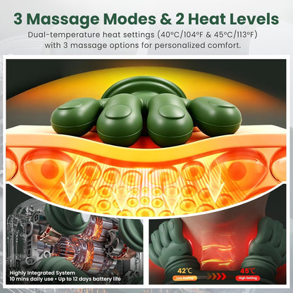 Neck and shoulder massager contoured shape with adjustable arm straps