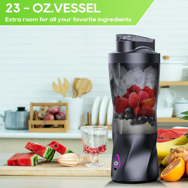 Portable Protein Shake Blender – USB Rechargeable 6-Blade