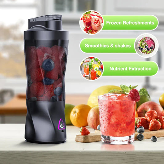 Portable USB Electric Juicer Blender – 6-Blade Smoothie Cup