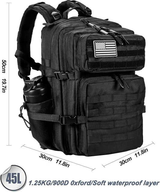 45L Military Tactical Backpack – Waterproof & Molle
