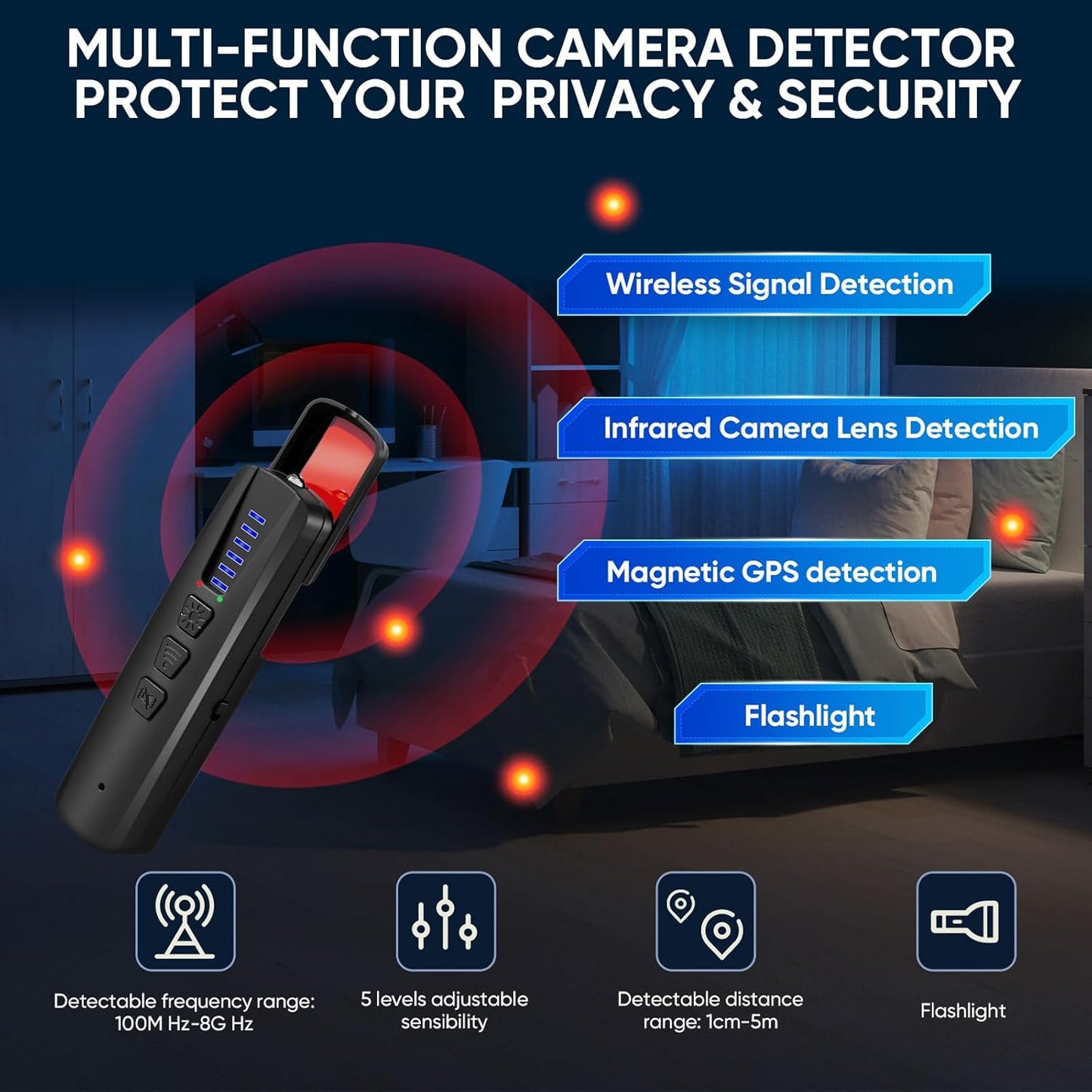 4-in-1 Anti-Spy Detector Pen – Hidden Camera & Bug Finder