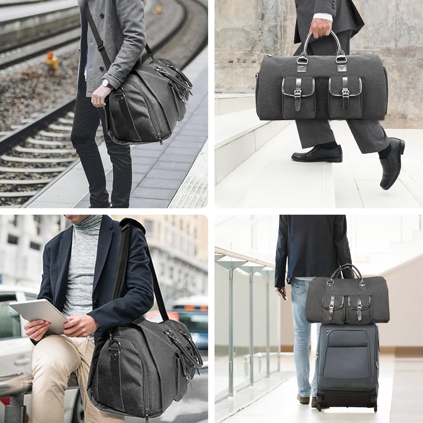 2-in-1 Convertible Garment Duffle Bag – Travel & Gym