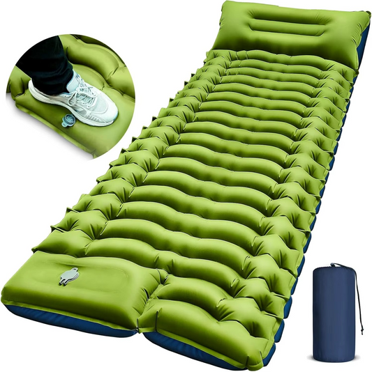 Inflatable Camping Sleeping Pad with Built-in Pump