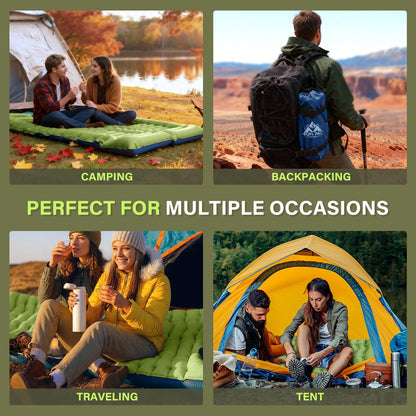 Inflatable Camping Sleeping Pad with Built-in Pump