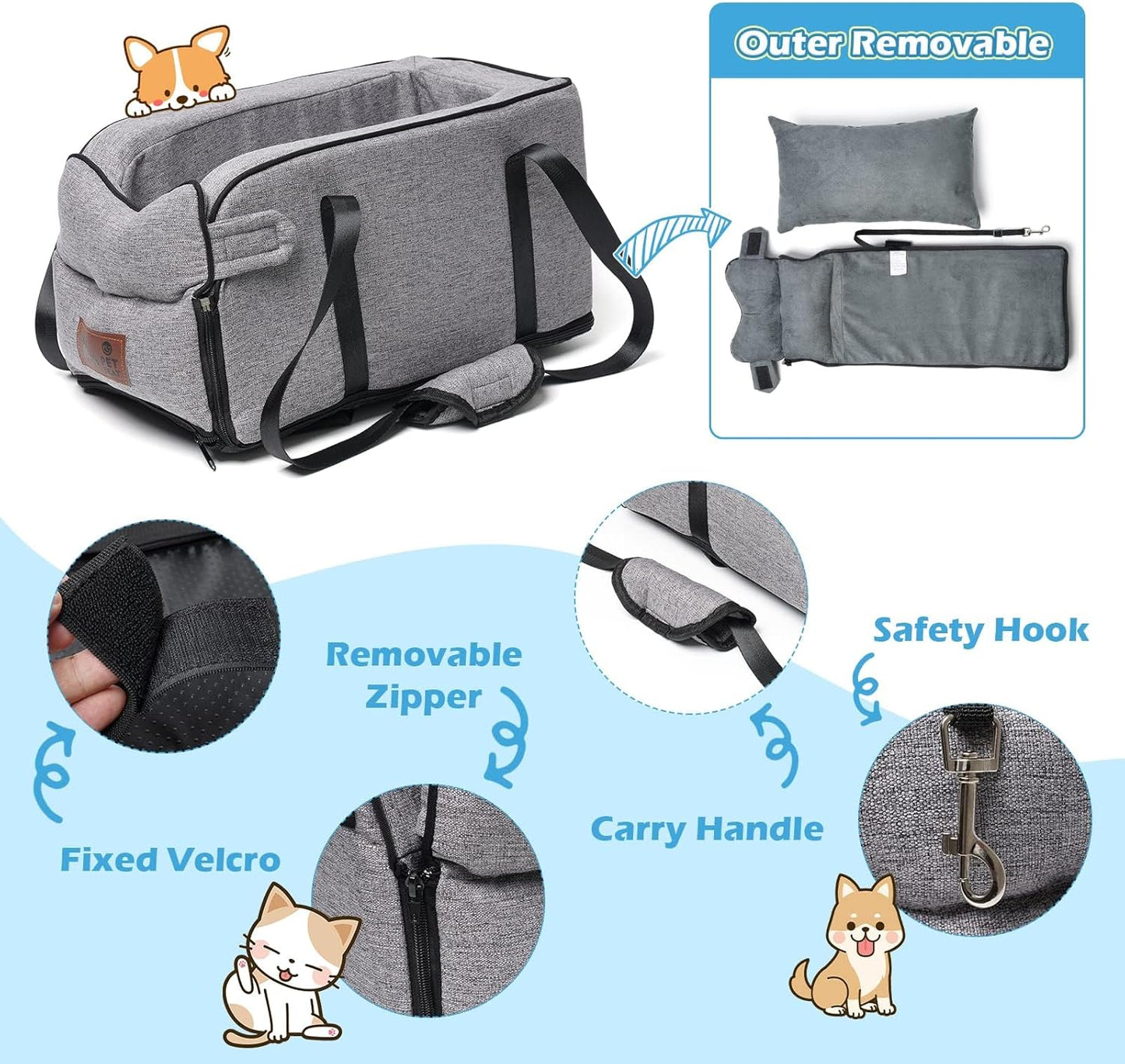 2-in-1 Console Pet Seat & Carrier