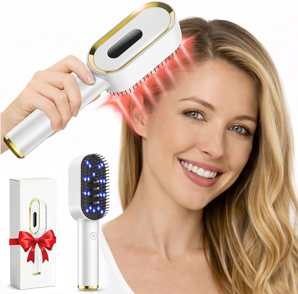 Red LED Scalp Massager – Vibrating Hair Care Brush