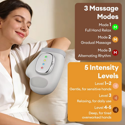 Hand Massager with Heat and Compression for Arthritis Carpal Tunnel Relief | Cordless | 6 Levels 3 Modes | Gift for Women Men