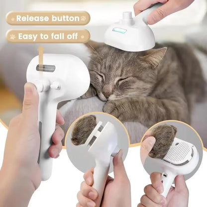 3-in-1 Pet Steam Grooming Brush