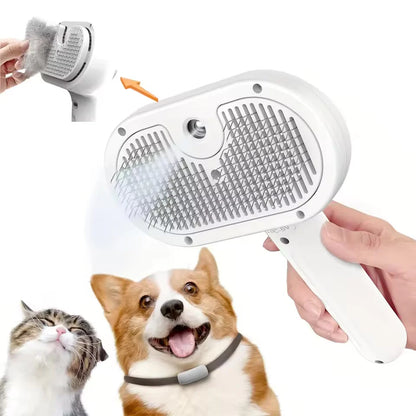 3-in-1 Pet Steam Grooming Brush