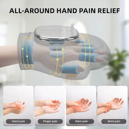 Hand Massager with Heat and Compression for Arthritis Carpal Tunnel Relief | Cordless | 6 Levels 3 Modes | Gift for Women Men