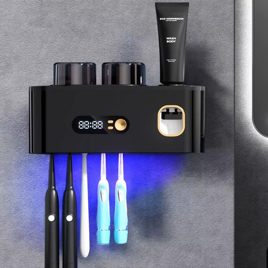 Smart UV Toothbrush Sterilizer & Dryer with Auto Dispenser