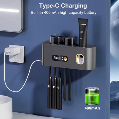 Smart UV Toothbrush Sterilizer & Dryer with Auto Dispenser